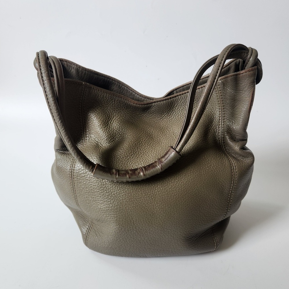 Vintage Oroton Gray Slouchy Pebbled Leather Hobo Bag